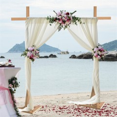 7.5FTx6.5FT Wood Wedding Arch for Ceremony Arbor Backdrop Stand Indoor Outdoor