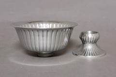 Compote Bowl Vase on Pedestal Fluted Centerpiece Wedding 6″Dia 4.75″High Set/2