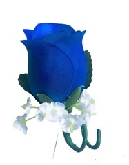 Royal Cobalt Blue Rose Grooms Mens Wedding Quinceanera Boutonniere Flowers
