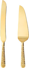 Gold Cake Knife and Server Set – Vintage Wedding & Party Utensils, 2 PCS