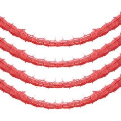 4Pcs Total 40Ft Four-Leaf Tissue Paper Garland Hanging Streamers, Red