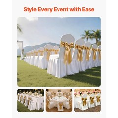 Uimoso 30PCS White Stretch Spandex Chair Covers for Wedding, Parties, and Dining
