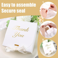20PCS Thank You Gift Boxes, 4.5×4.5×1.9Inches Mini Party Favor Boxes White Treat