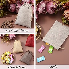 48pcs Small Burlap Gift Bags with Drawstring – 1 count – 8 Colors Mixed