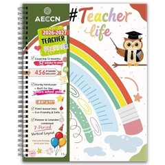 Teacher Planner 2026-2027 Academic Year, 8.5″ x 11″ | 7-Period Lesson Planner