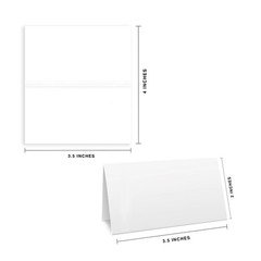 100 PCS Plain White Blank Folding Tent Place Cards Folds To 2×3.5 Inch
