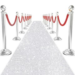 Sparkle Aisle Runners Silver Paillette Aisle Runner 4FTx15FT Sequins Fabric A…