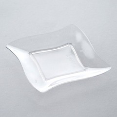 Plastic Clear 3″ Wave Mini Plates Disposable Party Wedding Party Tableware SALE