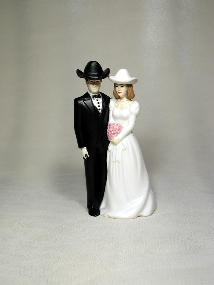 Western Love Cowboy Groom cowgirl Bride 4.5 inches Wedding Caketopper WL200B