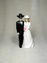 Western Love Cowboy Groom cowgirl Bride 4.5 inches Wedding Caketopper WL200B