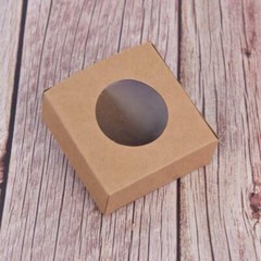 100x Clear Round Window Kraft Paper Gift Boxes Favor Boxes Product Packaging Box