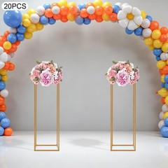 Gold 20 PCS Geometric Flower Stand For Wedding, Flower Stand 10.63*10.63*31.5in