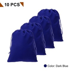 10pcs Velvet Gift Bags 7.9″ x 9.8″ Drawstring Jewelry Pouches, Dark Blue