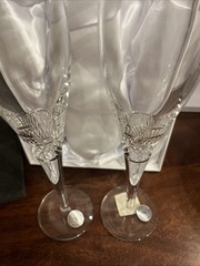 Set Of 2 Crystal Champagne Flutes THINGS REMEMBERED – Made In Poland – Box Incl