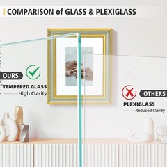 11×14 Picture Frame for 8×10 Photo with White Mat, HD Real Glass 11×14 Vintag…