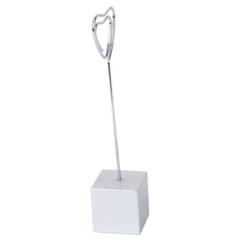 1PC Heart-Shape Card Picture Memo Photo Clip Holder Cube Base Wire Clip