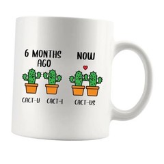 6 Month Anniversary Cactus Boyfriend Gifts From Girlfriend 11 Ounces White