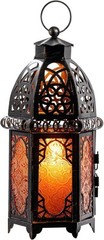 NEEDOMO 12.8» Moroccan Lanterns Decorative Indoor & Outdoor, Large, Amber