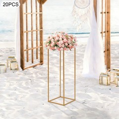 Gold 20 PCS Geometric Flower Stand For Wedding, Flower Stand 10.63*10.63*31.5in