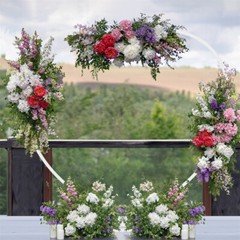 Heavy Duty White Heart Shape Wedding Arch Backdrop Stand Metal Arbor Frame Party