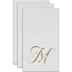 M Monogram Guest Napkins 100 Pack Initial Letter Personalized Napkins Paper D…