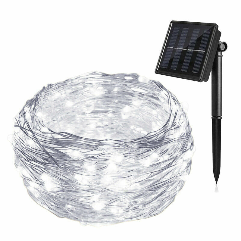100 LEDs 10M Solar Waterproof LED Copper Wire String Light Wedding Xmas Decor SS