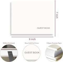 Beautiful Wedding Guest Book 7″ X 9″ Sign In Book 120 Gsm Thick Papercover In S
