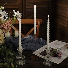Taper Candles 12 Unscented White 11 in Long Spiral Premium Wax 11″,