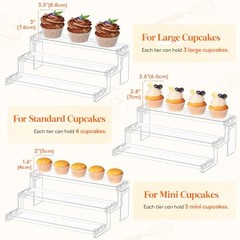 Cupcake Stand, Perfume Cologne Organizer, Tool-Free 12″3-Tier,1 pc Clear