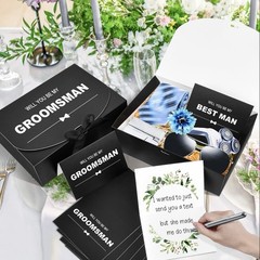 8Pack Groomsmen Proposal Box w/ Card (7 Groomsmen Boxes,1 Best Man-10.6×7.9×3.1”