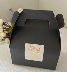 50x Black wedding party favor personalized gift Sticker Cookie Candy Cake boxes