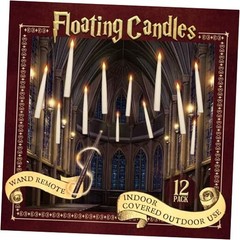 Halloween Decorations – Floating Candles with Pillar Candles with Wand Remote