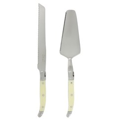 French Home 2 Piece Laguiole Faux Ivory Conoisseur Cake Slicer and Server Set