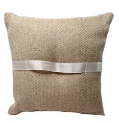 Burlap & Lace Floral Wedding Ring Pillow 8×8″ XC rustic, country Cottage Core