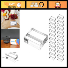 24pcs Acrylic Place Card Holders | 1.25″ Table Stands for Weddings, Events, Labe