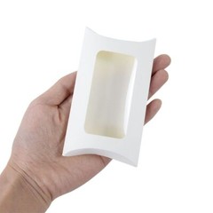 10/20pcs Kraft Paper Pillow Shape Candy Box With Window Wedding Birthday Supply