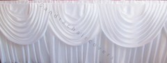 Cake table skirt,Top Table skirt With Swag with Fairly led lights With 30p Clips