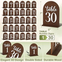 Wedding Table Numbers 1-30, Wooden Table Numbers For Wedding Reception