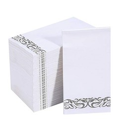 Pack Paper Napkins Guest Towels Disposable Premium Quality 3-ply 200 Silver