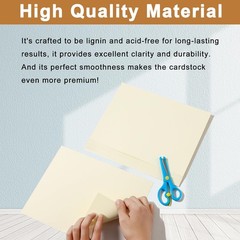 Silunkia 28 Sheets Cream Cardstock 8.5 x 11 Off White Paper, 28 Sheets,