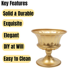 10Pcs 15cm Gold Metal Centerpieces Flower Vase Wedding Anniversary Party Decor