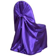 6 Purple SATIN UNIVERSAL CHAIR COVER for Wedding Banquet Reception Decorations