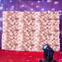 6 Pcs Artificial Flower Wall Panels Backdrop Bouquet Wedding Party Home Decor