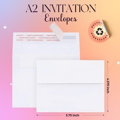 ACSTEP 100PACK A2 Envelopes White 4.375×5.75 A2(4.375×5.75) 100 PCS,