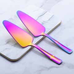 Rainbow Pie Cake Server Set, 3-Piece Stainless Steel Dessert Server Spatula f…