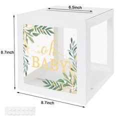 Clear Baby Shower Card Box, White Border, Gift Box, Wishing Well, Gender