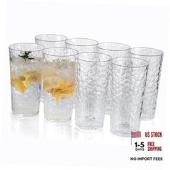 24-ounce Plastic Tumblers, Acrylic Drinking Glasses High-Balls, set of 8 Clear