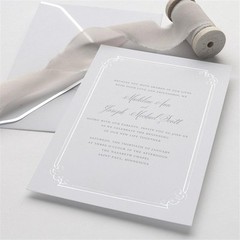Gartner Studios Formal Silver Border Invitations and Envelopes, 25 Count, 12620