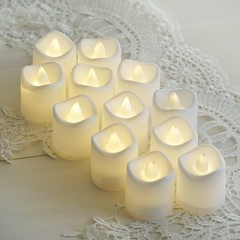 12 WHITE FLAMELESS LED Tealight CANDLE LIGHTS Wedding Party Home Decorations