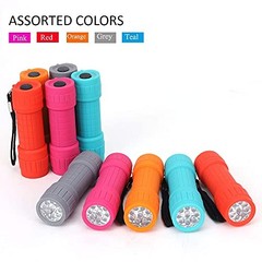 10-Pack, 9-LED Mini Flashlight Set, 30-Pieces AAA Batteries are Included and